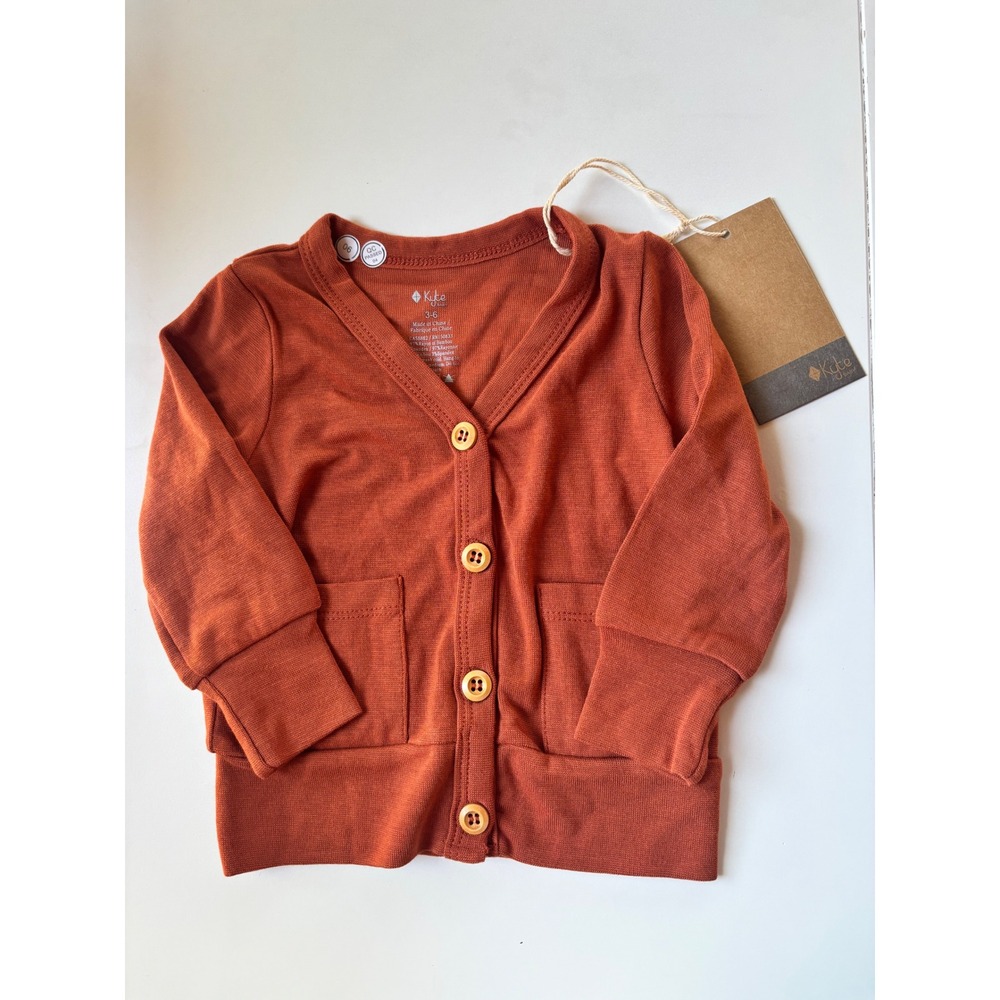 Kyte Baby Bamboo Cardigan Rust Orange Button Front Sweater NWT 3-6 Months
